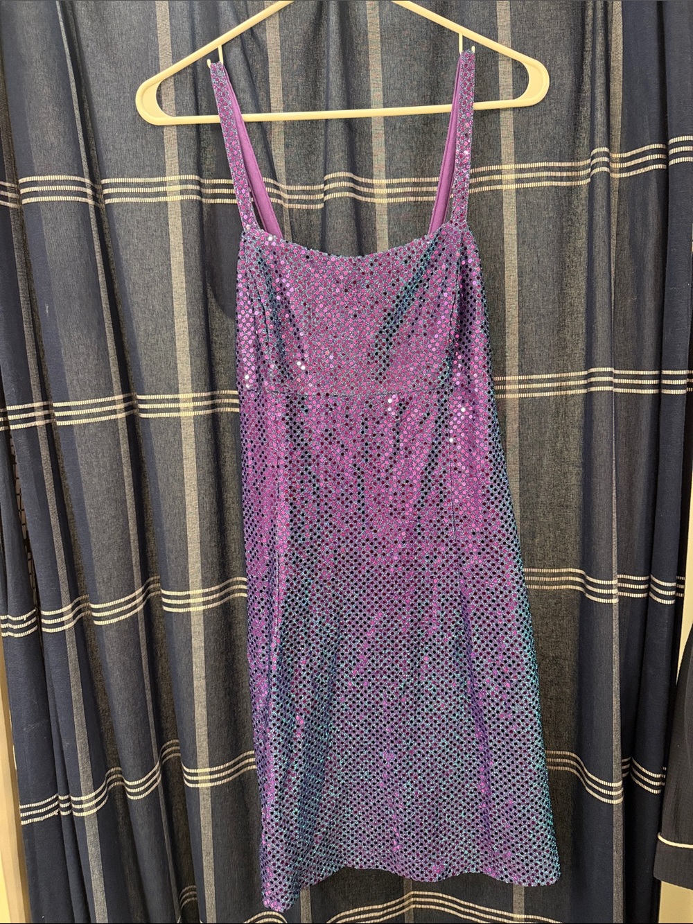 All That Jazz Purple Sequin Midi Slip Dress